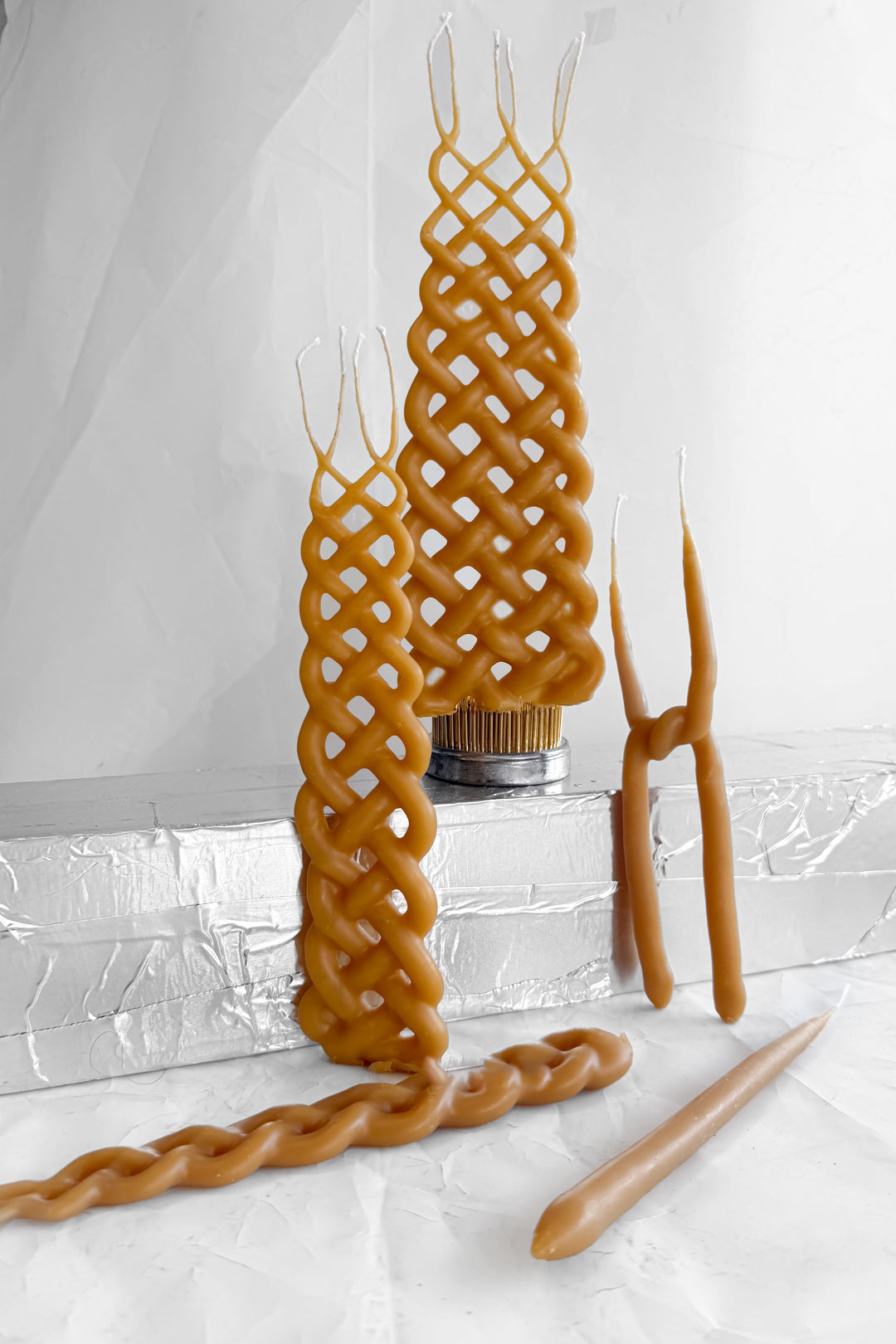 Braided Beeswax Candles - Sextet Wick