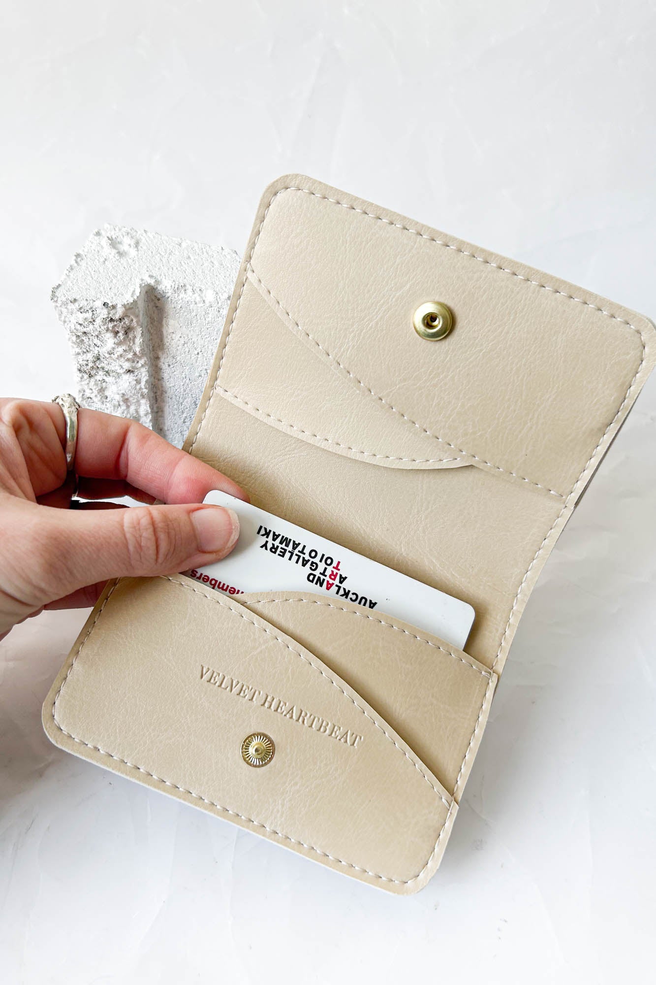 Vegan Leather Wallet - Oat Milk