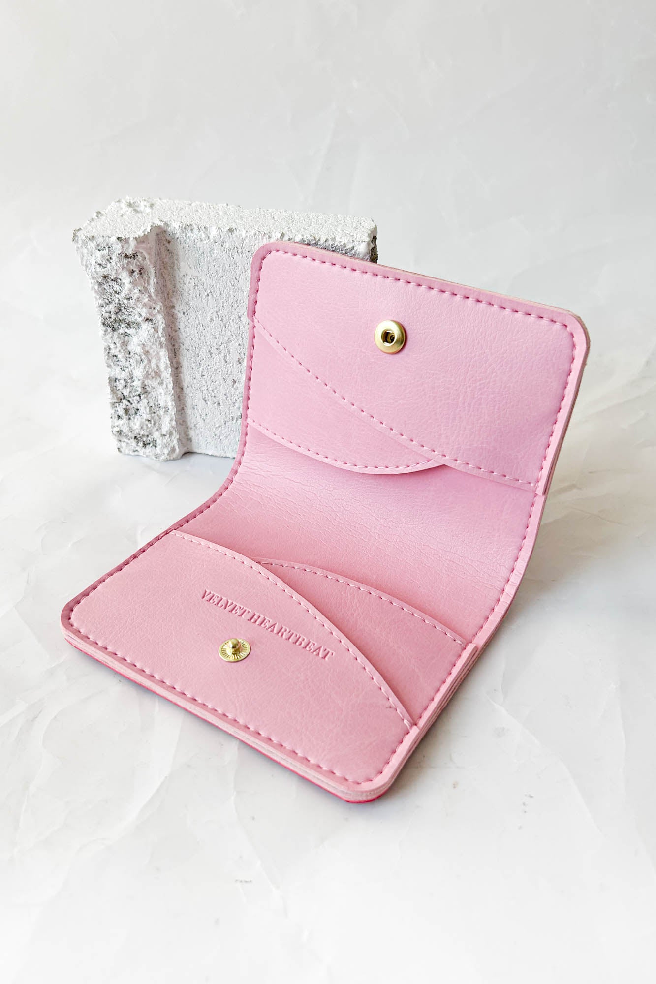 Vegan Leather Wallet - Pink and Cherry