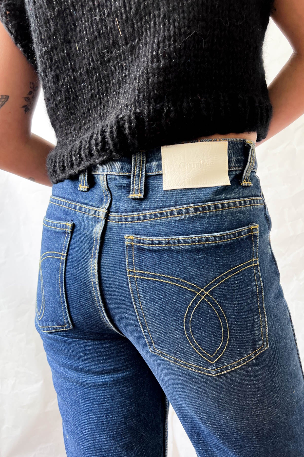 Vintage Deadstock Jeans; Dark Blue Straight + Short