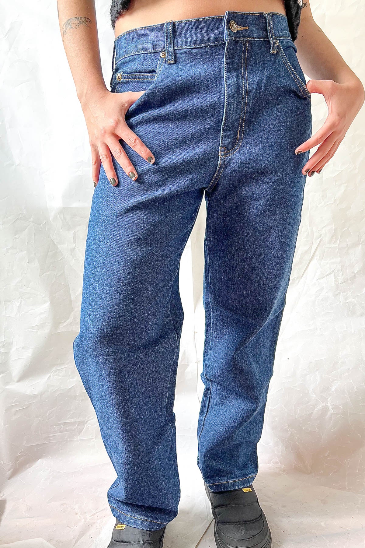 Vintage Deadstock Jeans; Dark Blue Straight + Long