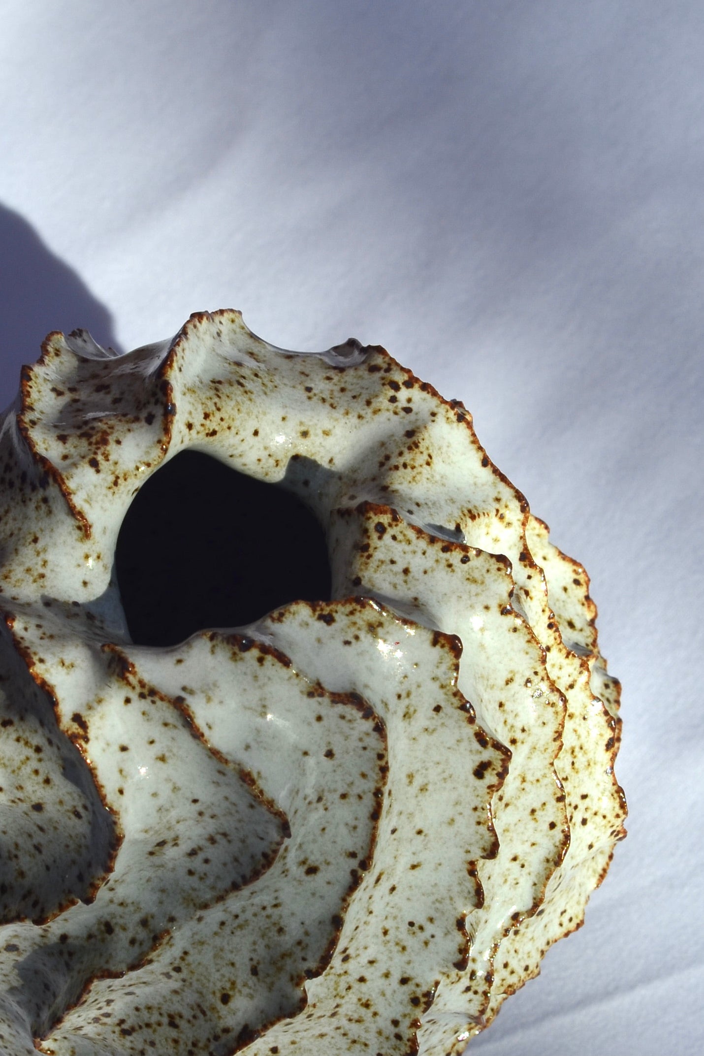 White Spiky Ceramic Vases