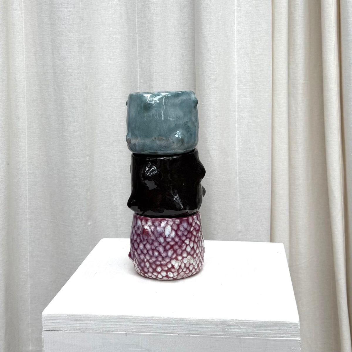 Blue Bumpy Ceramic Tumblers