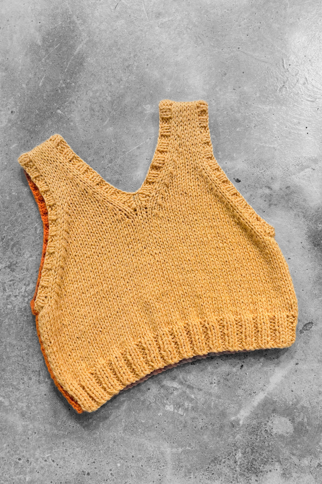 Two-Toned Knit Vest Yellow/Orange