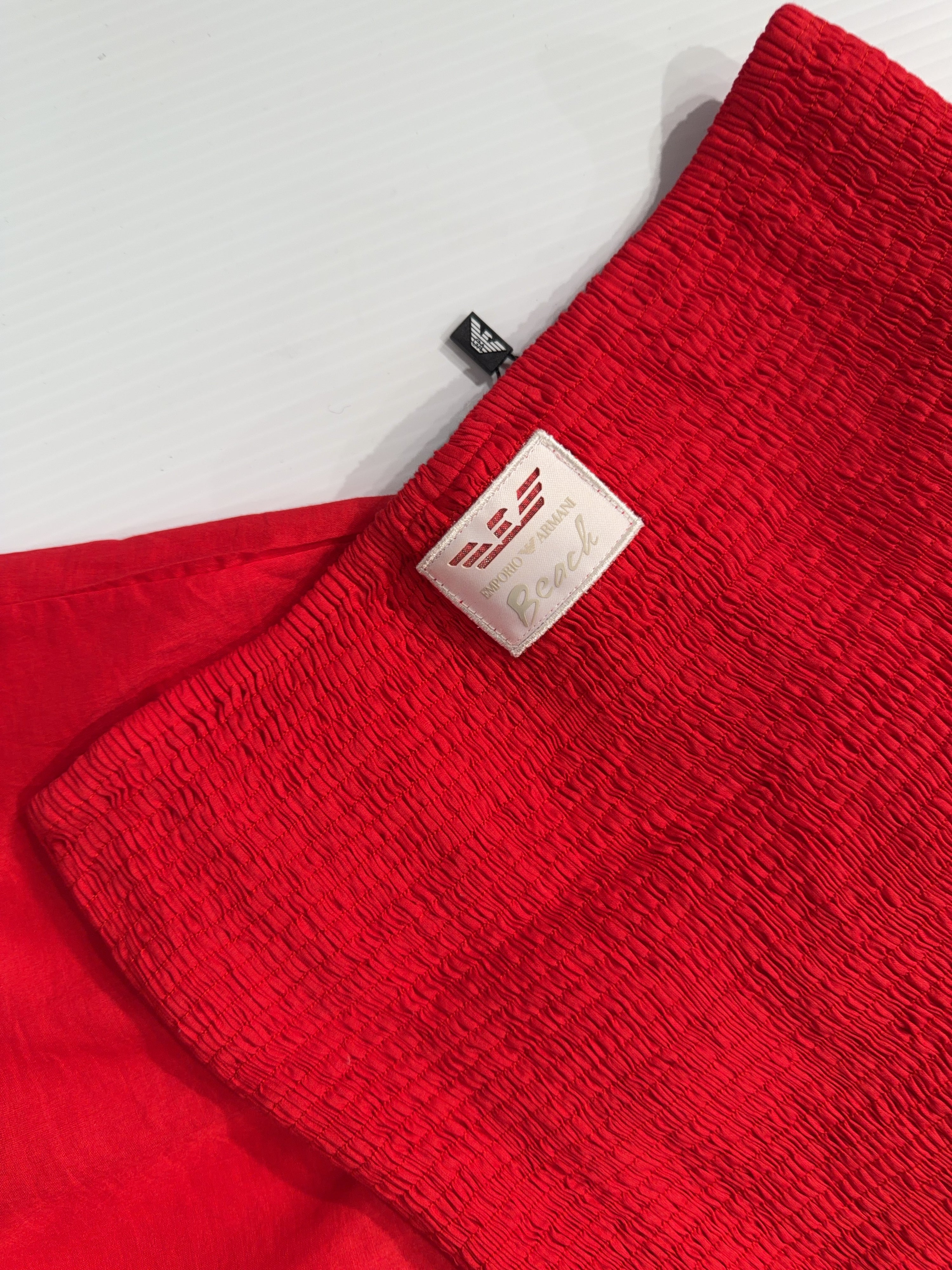Emporio Armani Red Rushed Peplum (M)