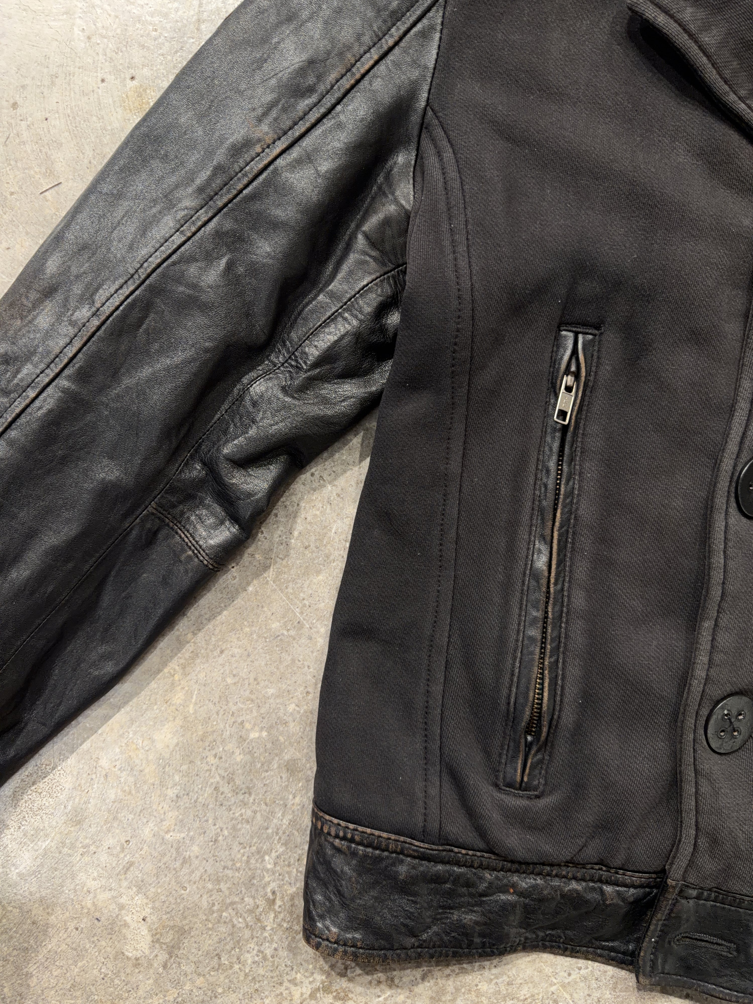 Diesel Leather Combo Double Breasted Jacket (L)