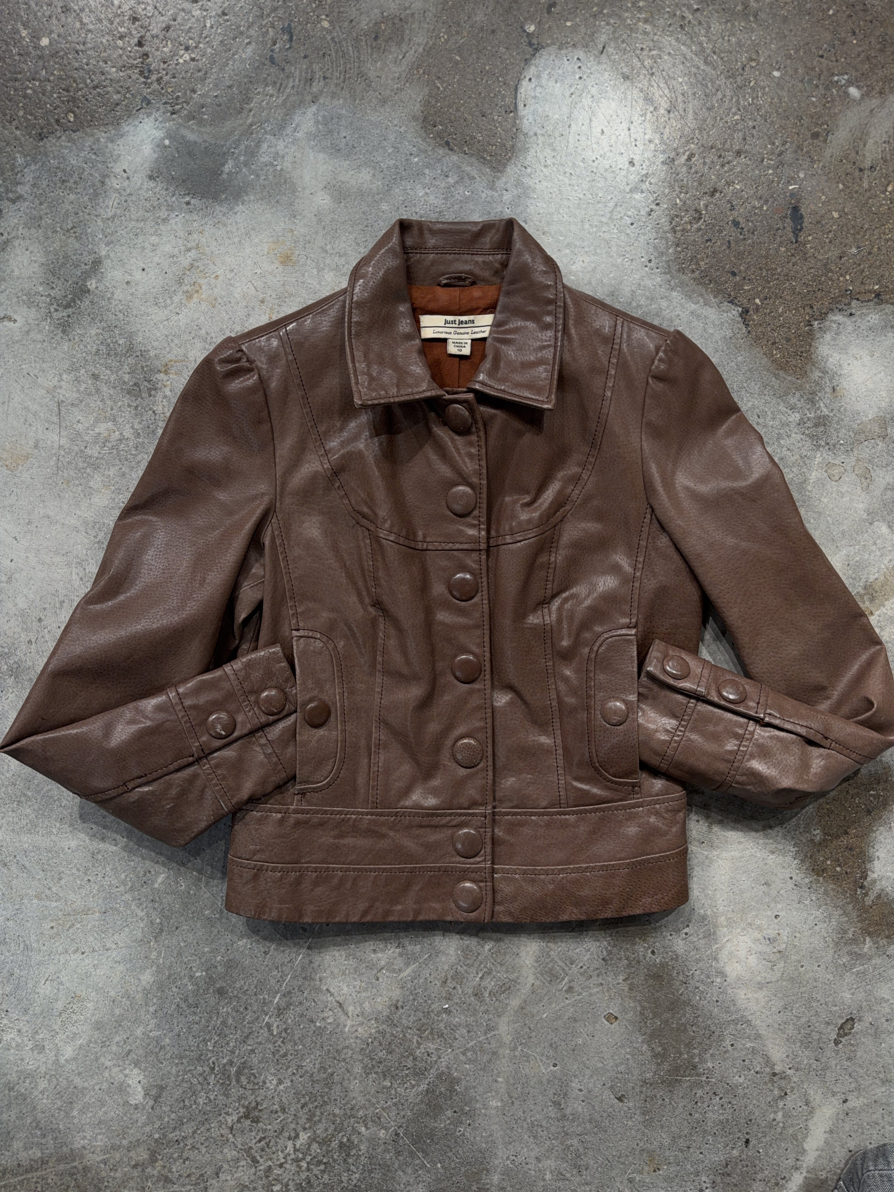 00s Fitted Leather Jacket (S)