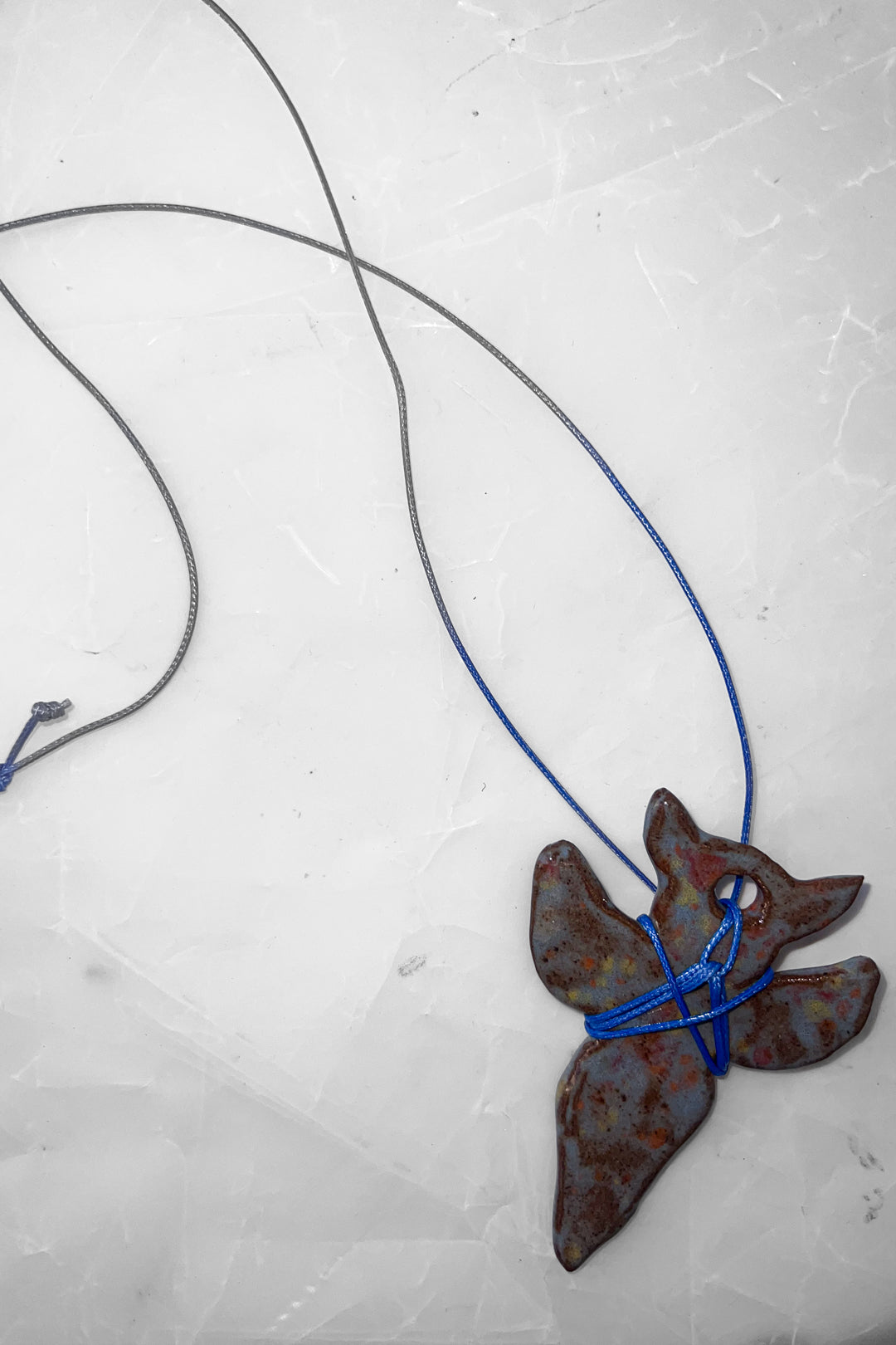 Sea Angel Ceramic Necklace - Blue String