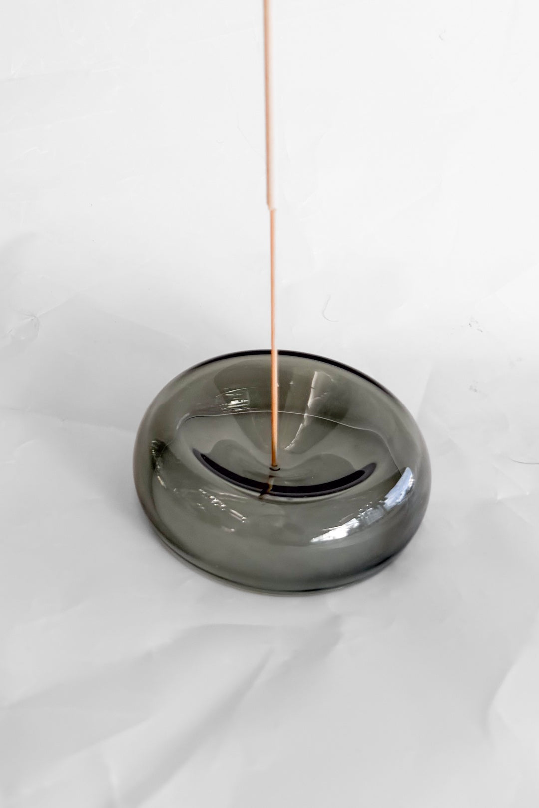 Grey Glass Incense Holder