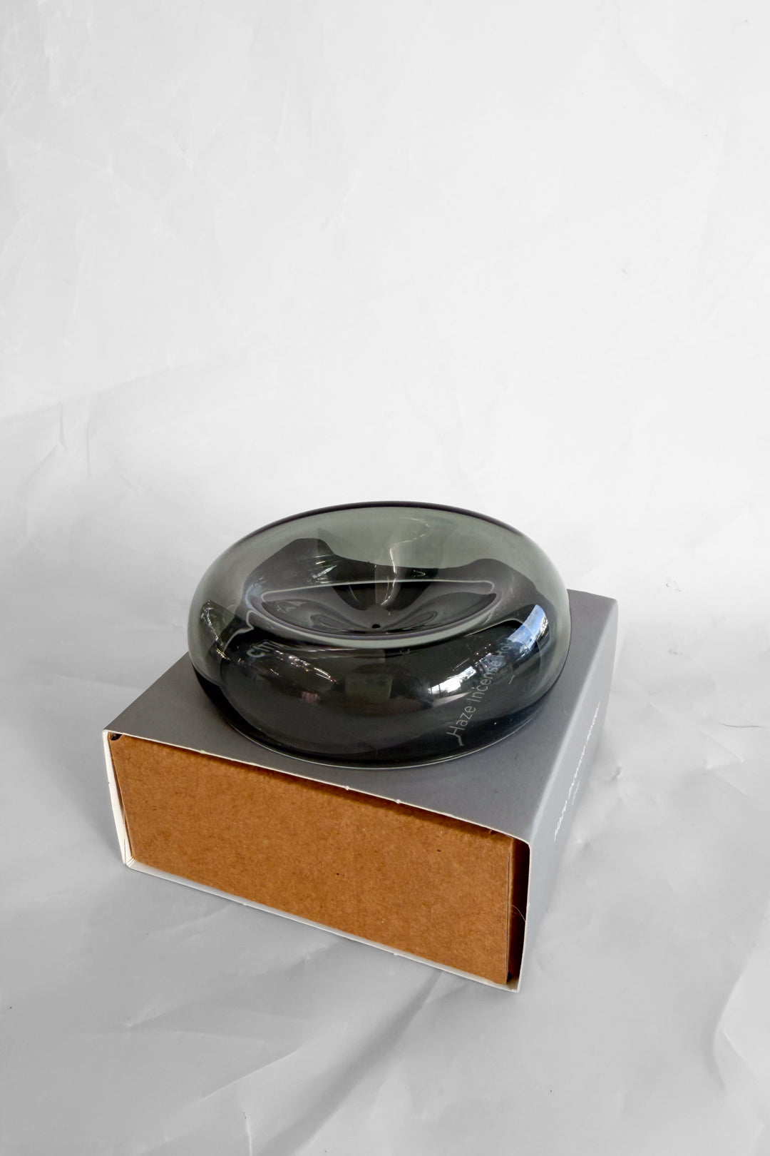 Grey Glass Incense Holder