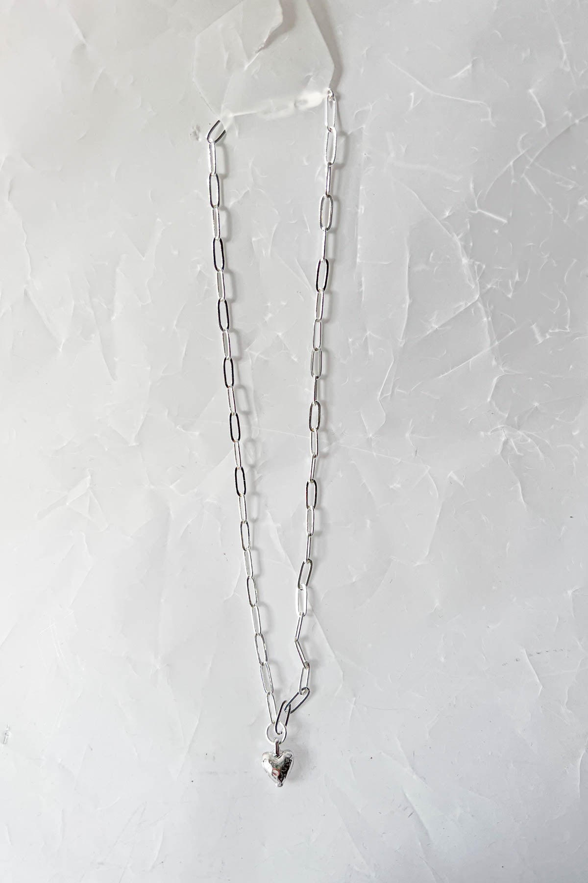 Silver Heart Anchor Necklace
