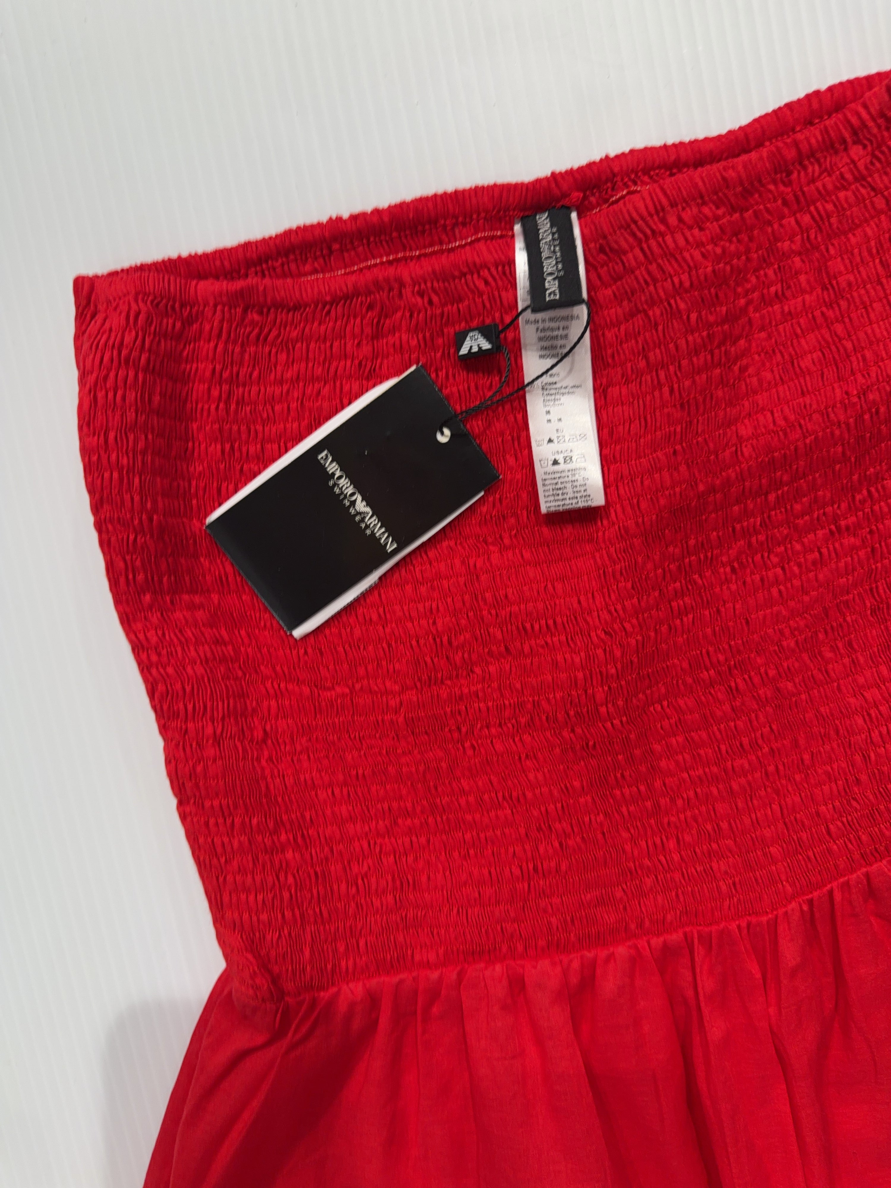 Emporio Armani Red Rushed Peplum (M)