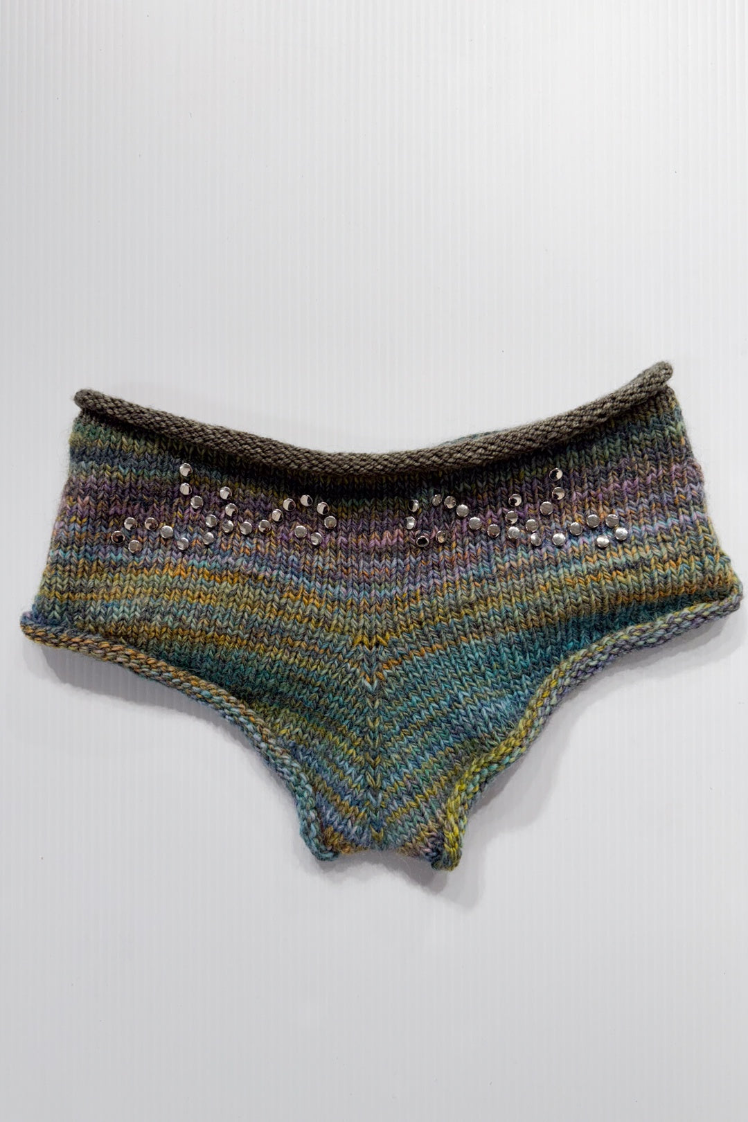 Tramp Stamp Knitted Micro Shorts by Hu Hu Studio