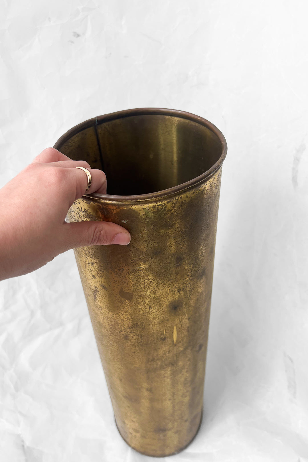 Vintage Tall Brass Container