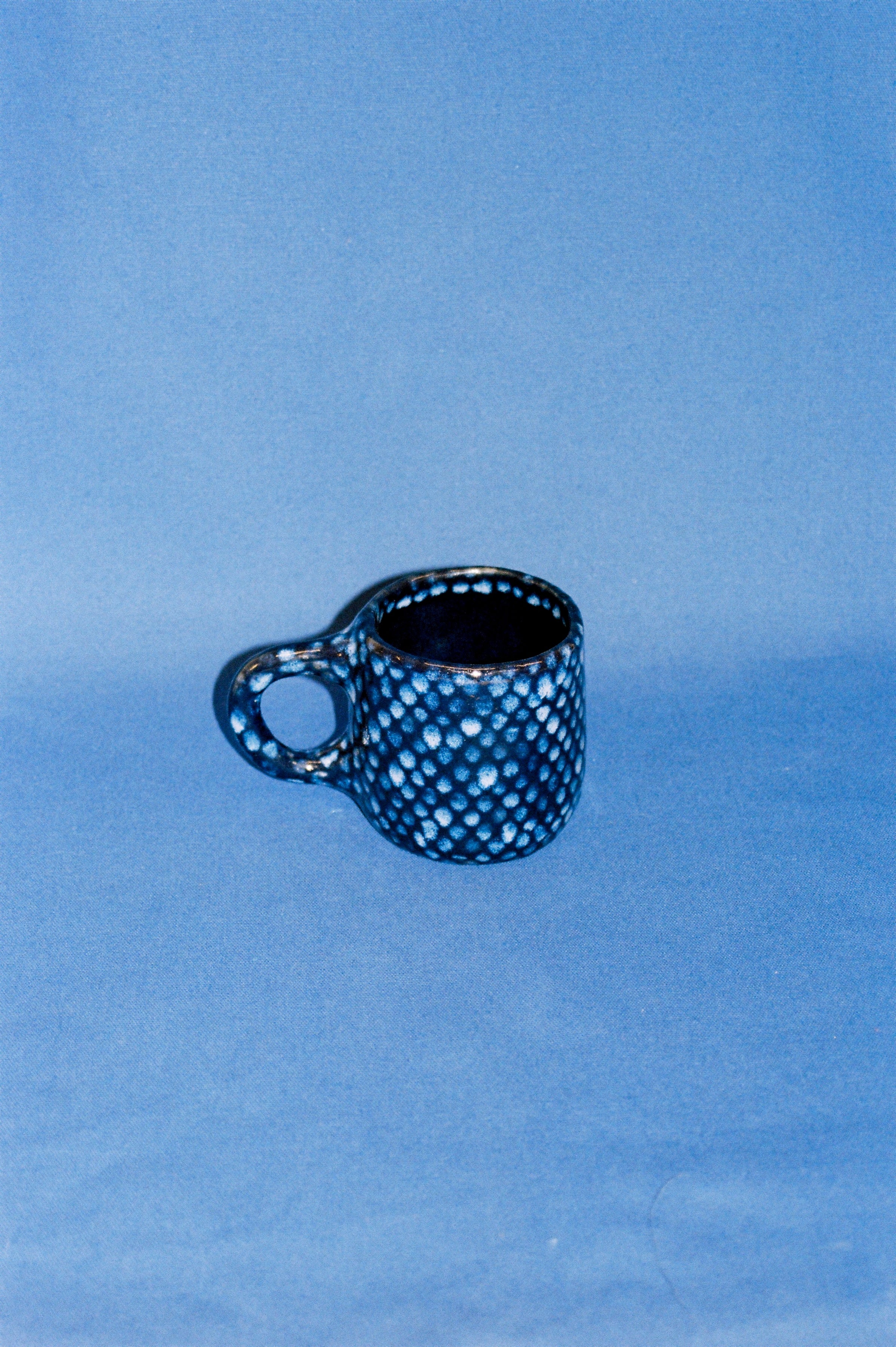 Large Blue on Blue Ceramic Mug
