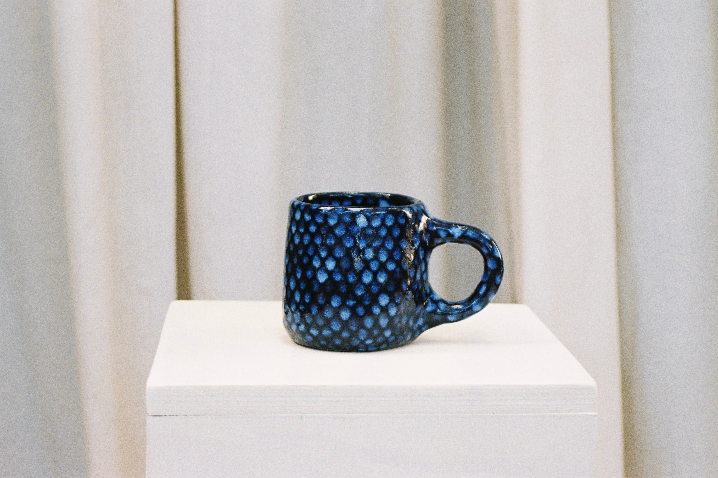 Large Blue on Blue Ceramic Mug