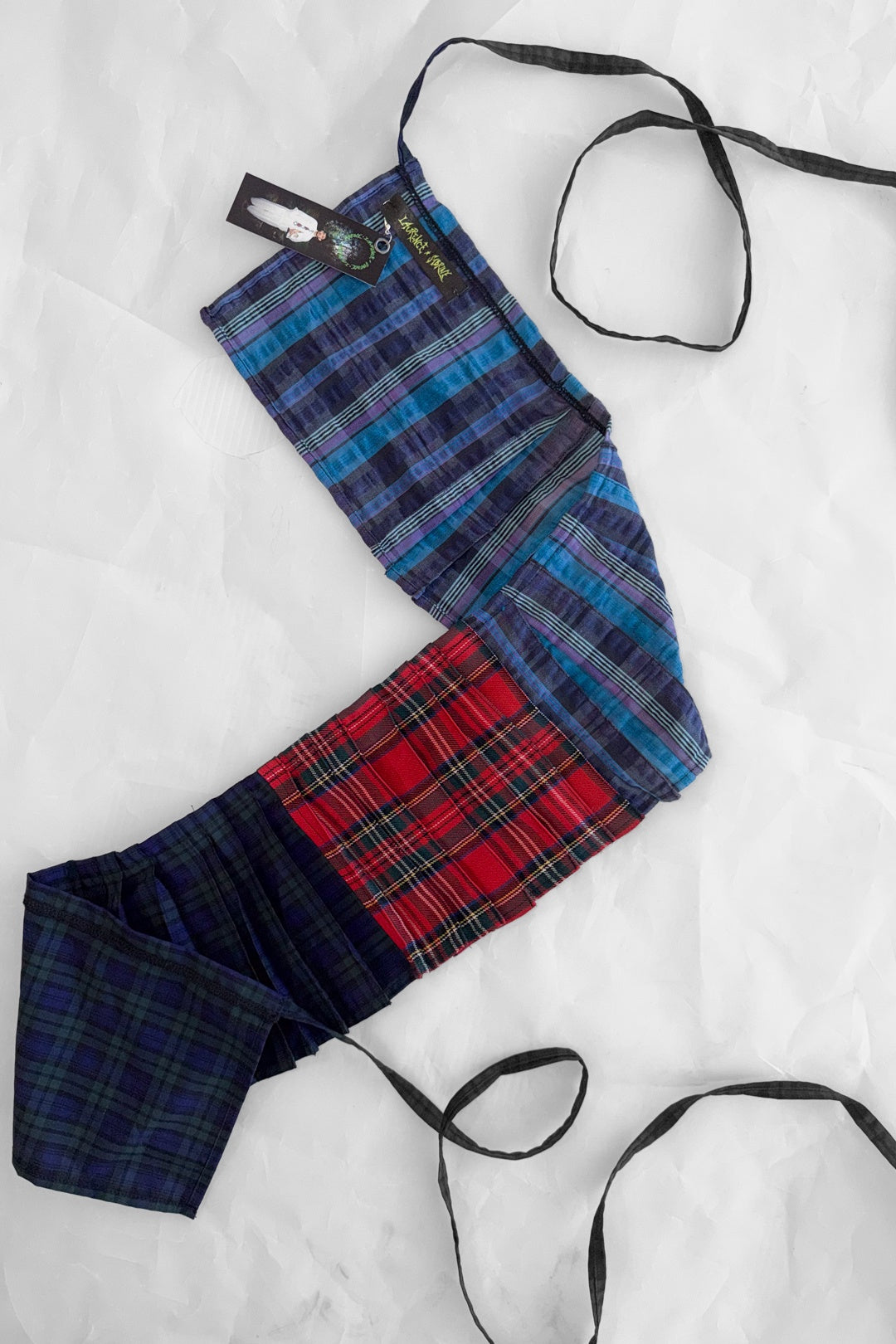 Three Mix Tartan Pleat Belt by Laurence Sabrine