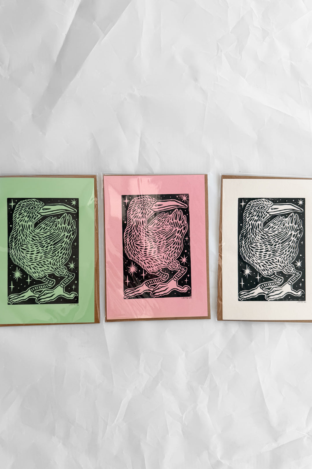 Lilly Rhind Lino Bird A5 Print