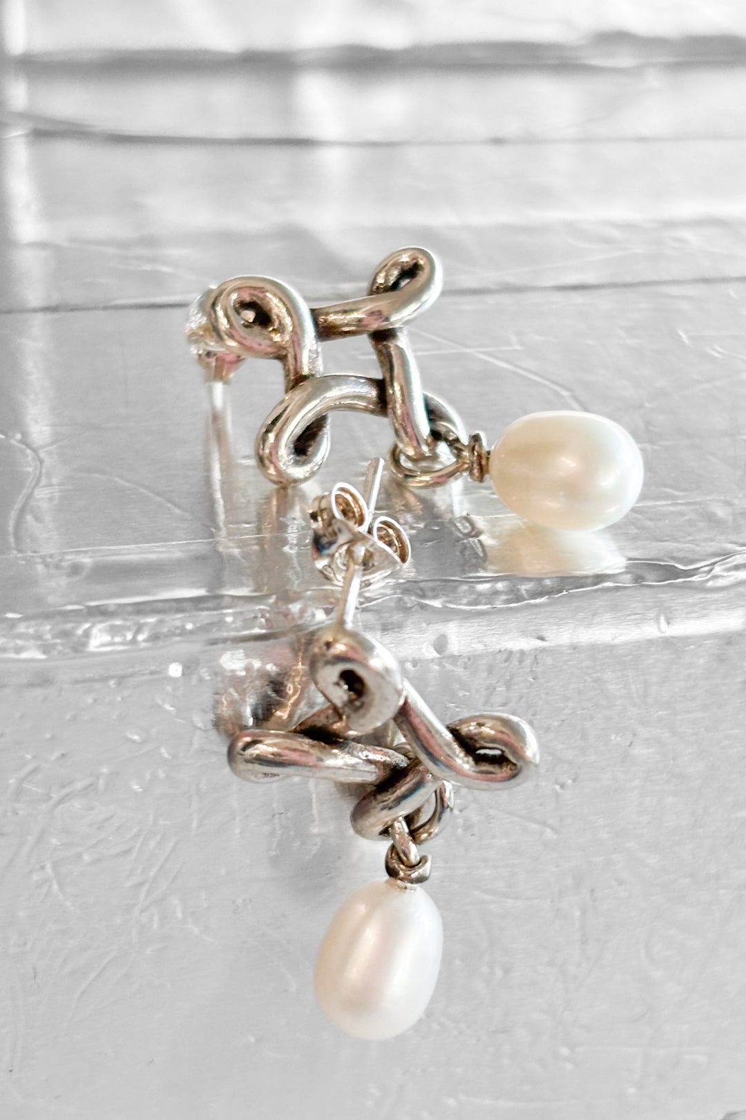 Infinite Pearl Sterling Silver Earrings by MVH