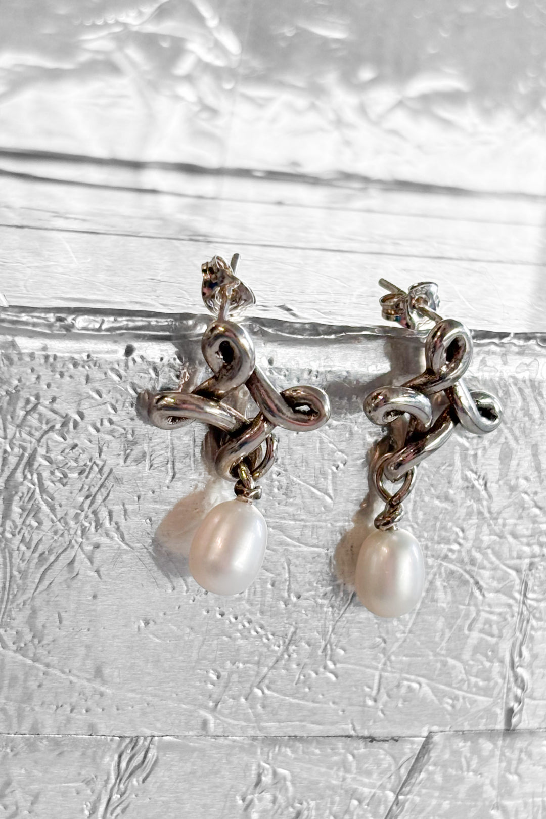 Infinite Pearl Sterling Silver Earrings by MVH