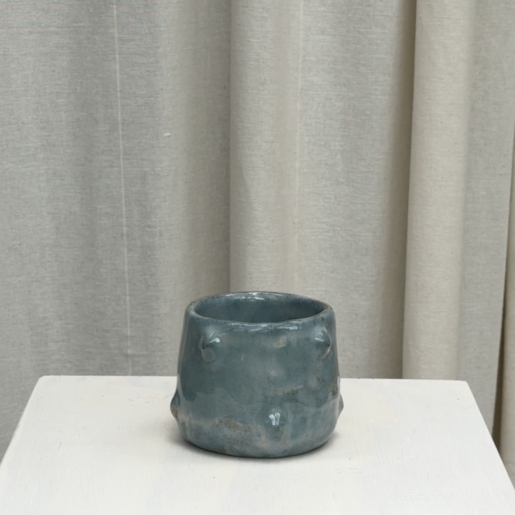 Blue Bumpy Ceramic Tumblers
