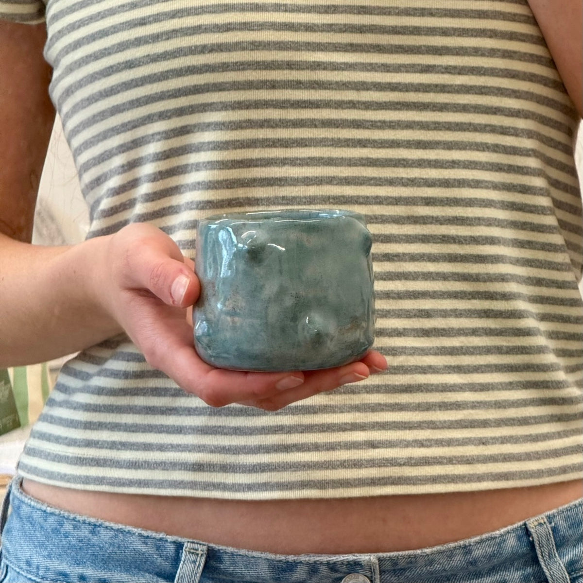 Blue Bumpy Ceramic Tumblers