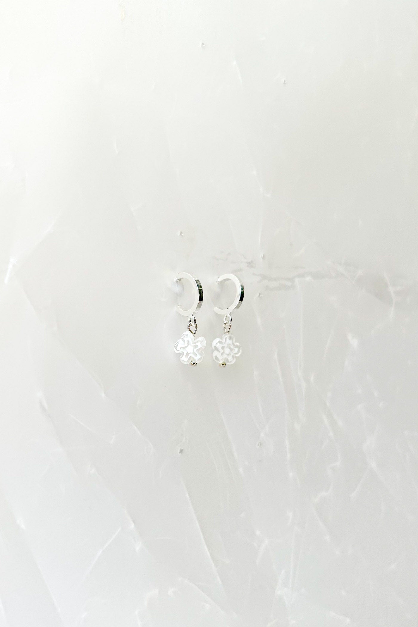 White Daisy Earrings