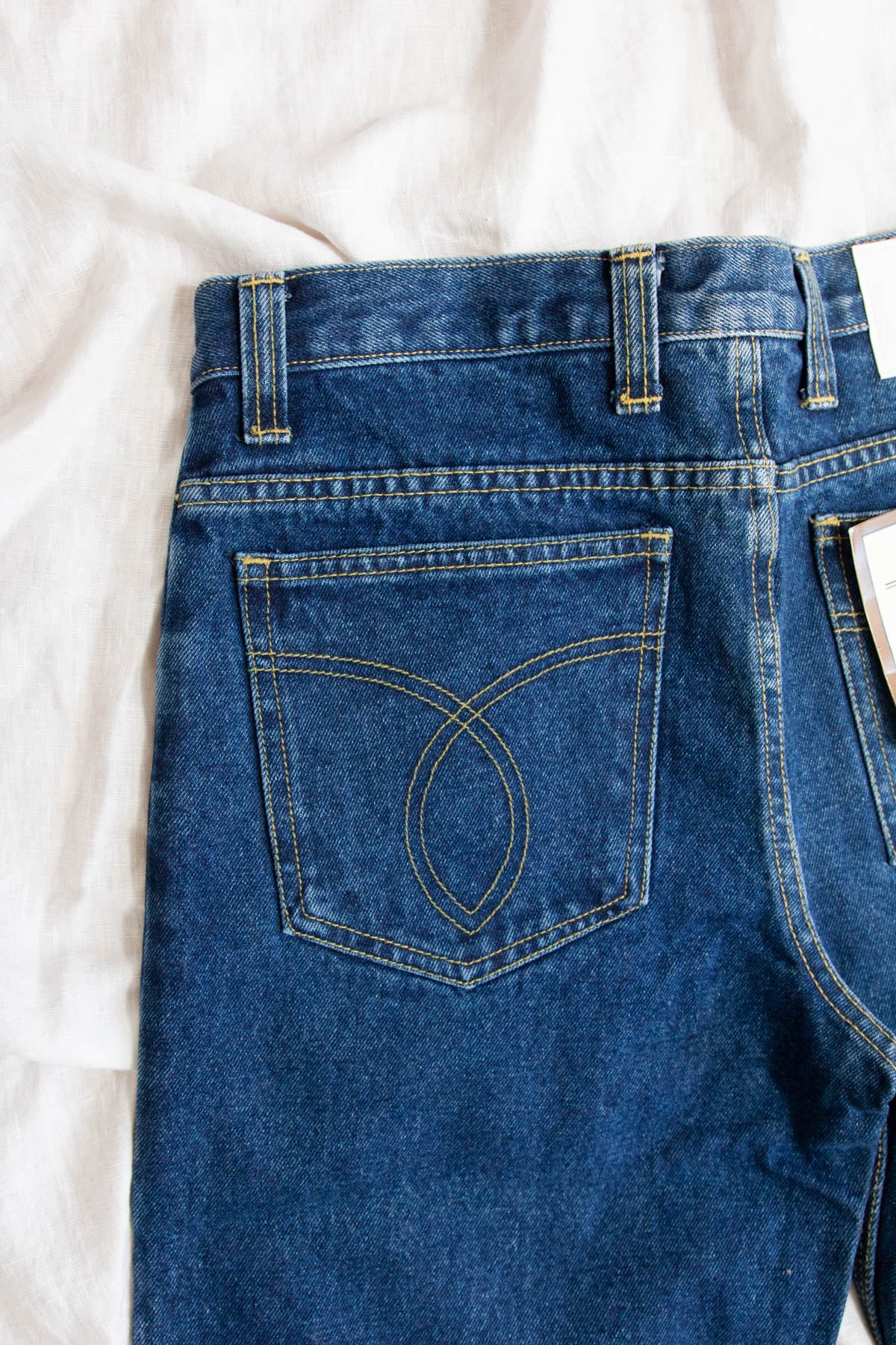 Vintage Deadstock Jeans; Dark Blue Straight + Long
