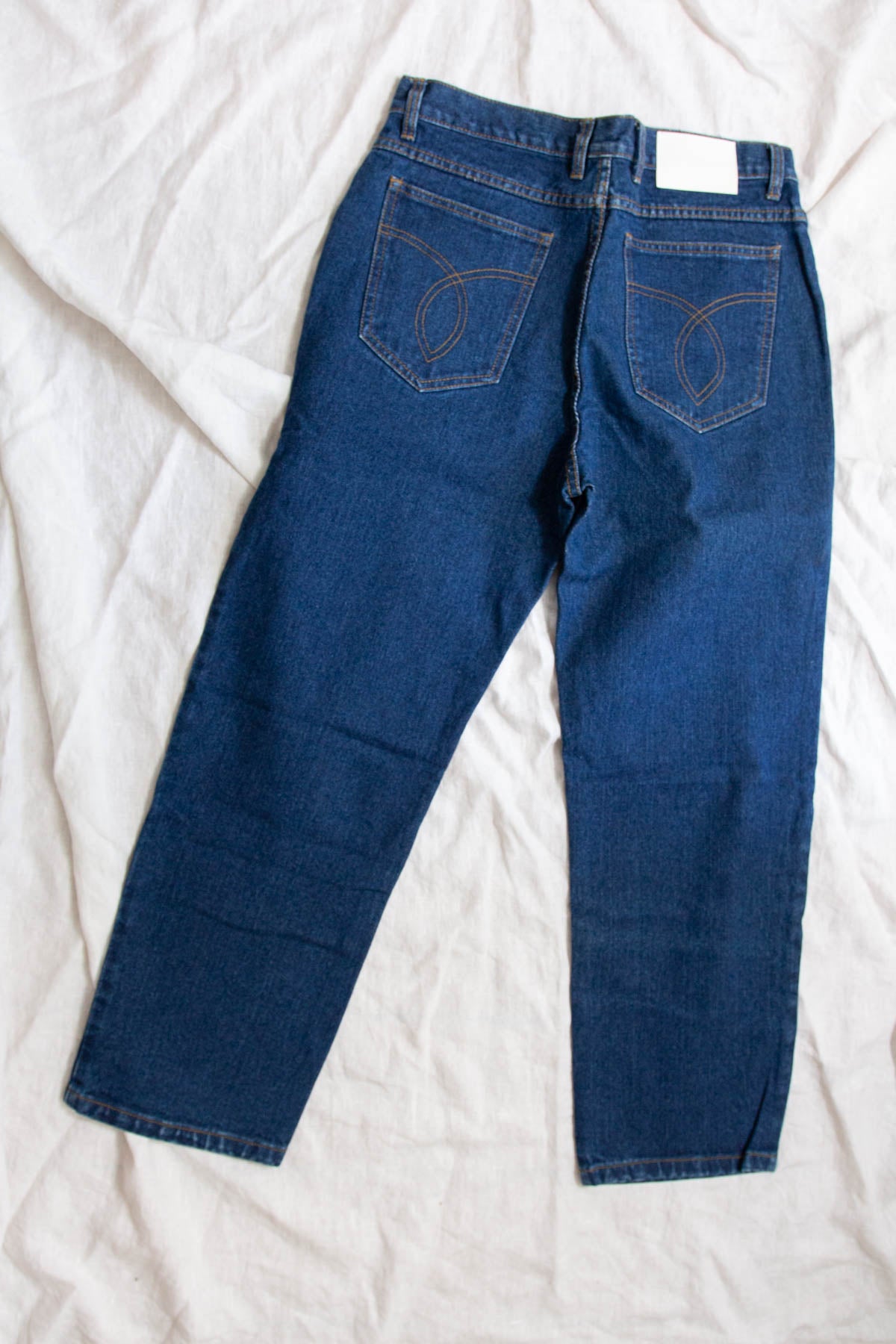 Vintage Deadstock Jeans; Dark Blue Straight + Short