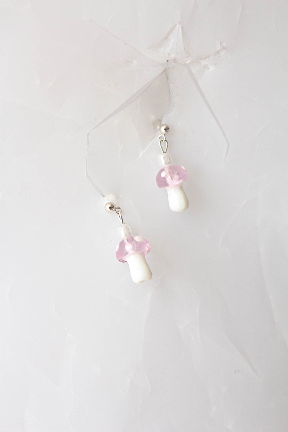 Glass Mushroom Drop Earrings