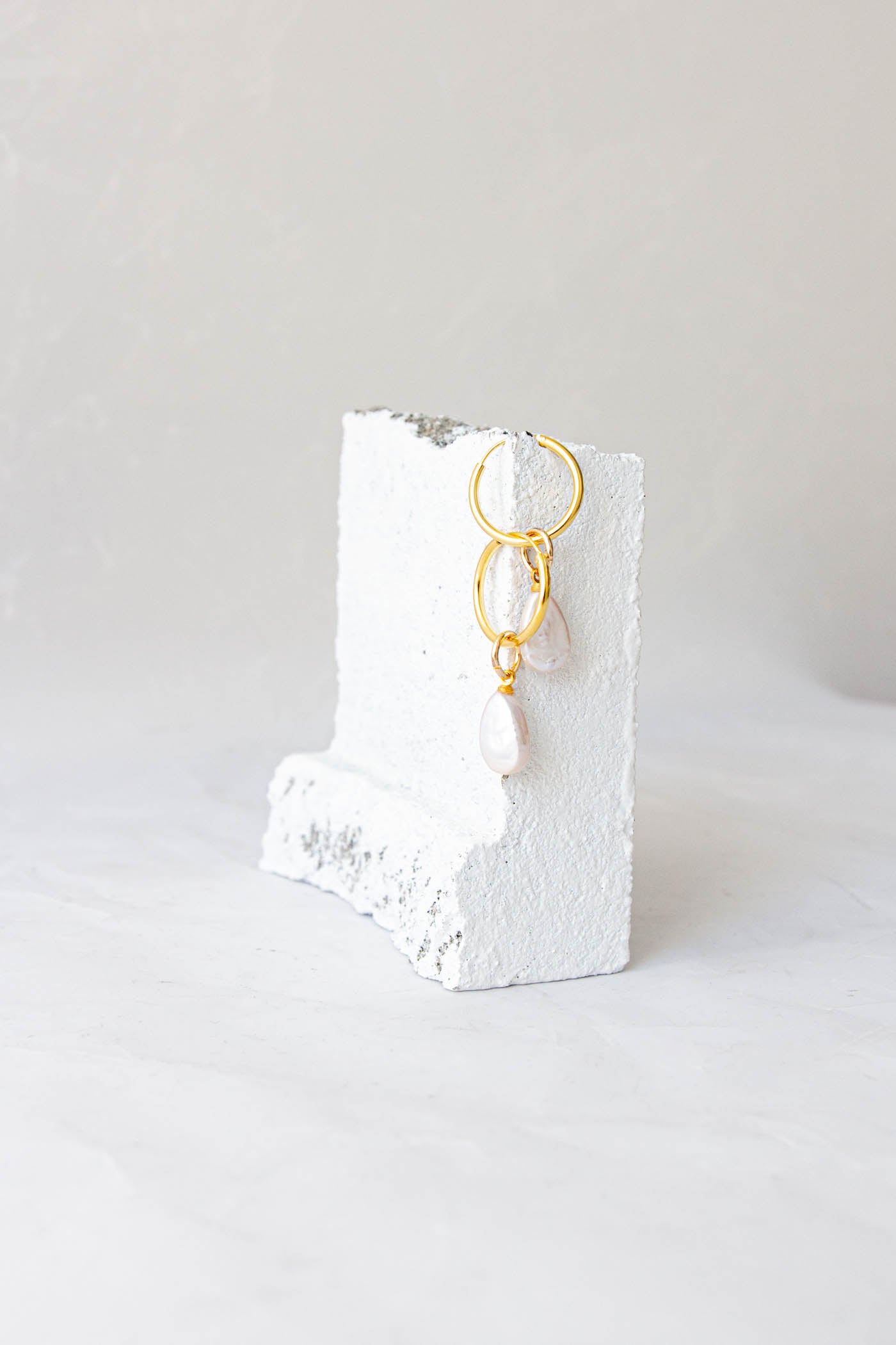 Real Baroque Pearl Hoops in Gold or Silver