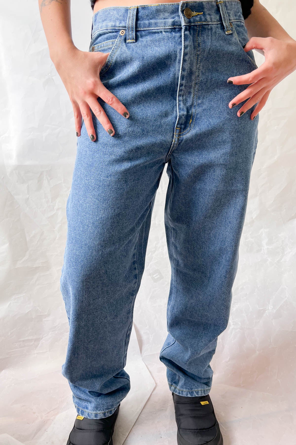 Vintage Deadstock Jeans; Light Blue Straight + Short