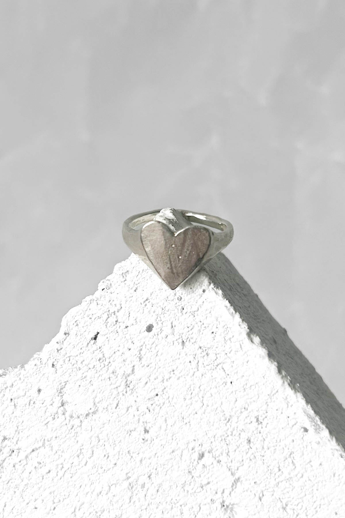 Heart Signet Ring - Sterling Silver